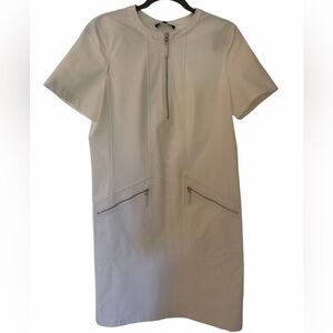 Lafayette Short Sleeve Dress NWT size sm crisp  white